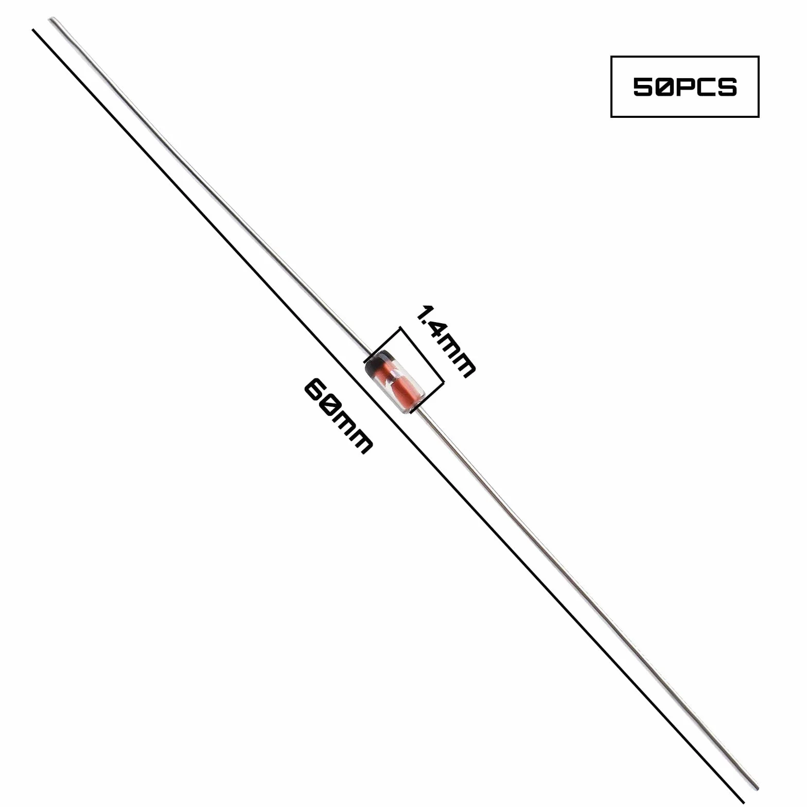 1N34A dioda germanowa 50 mA 65 V osiowa komponenty elektroniczne