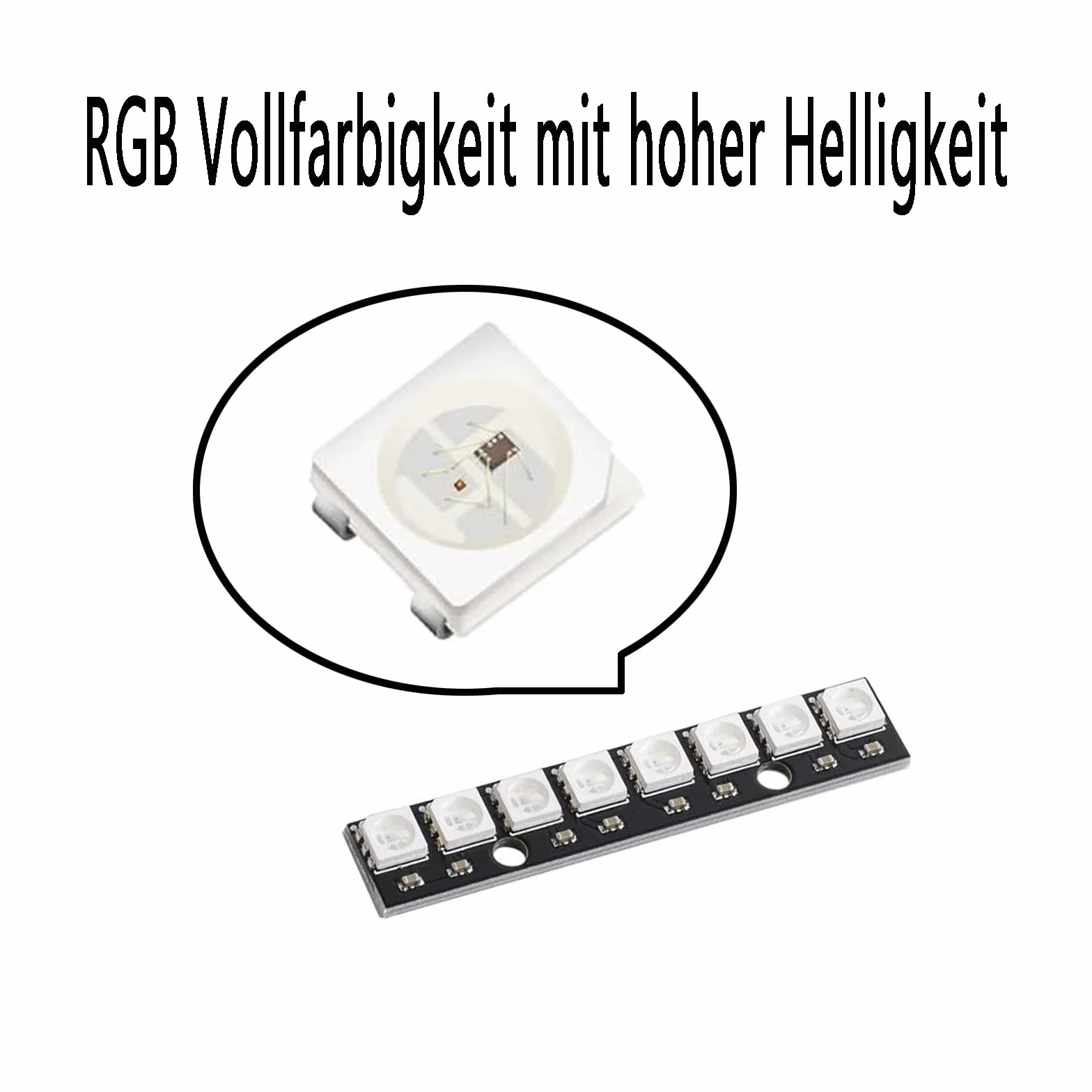 10 sztuk 8-bitowych modułów RGB LED WS2812, wbudowane sterowniki dla Arduino, Raspberry Pi, ESP32