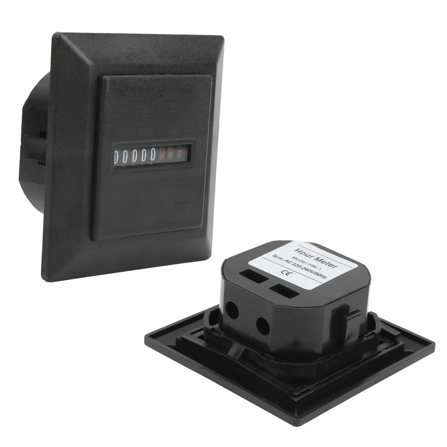 HM-1 Cyfrowy wyświetlacz godzinomierz wysokiej precyzji generator czasomierz narzędzia czarny przemysłowy timer mechaniczny licznik godzinomierza AC 220-240 V 50 Hz do maszyn inżynieryjnych
