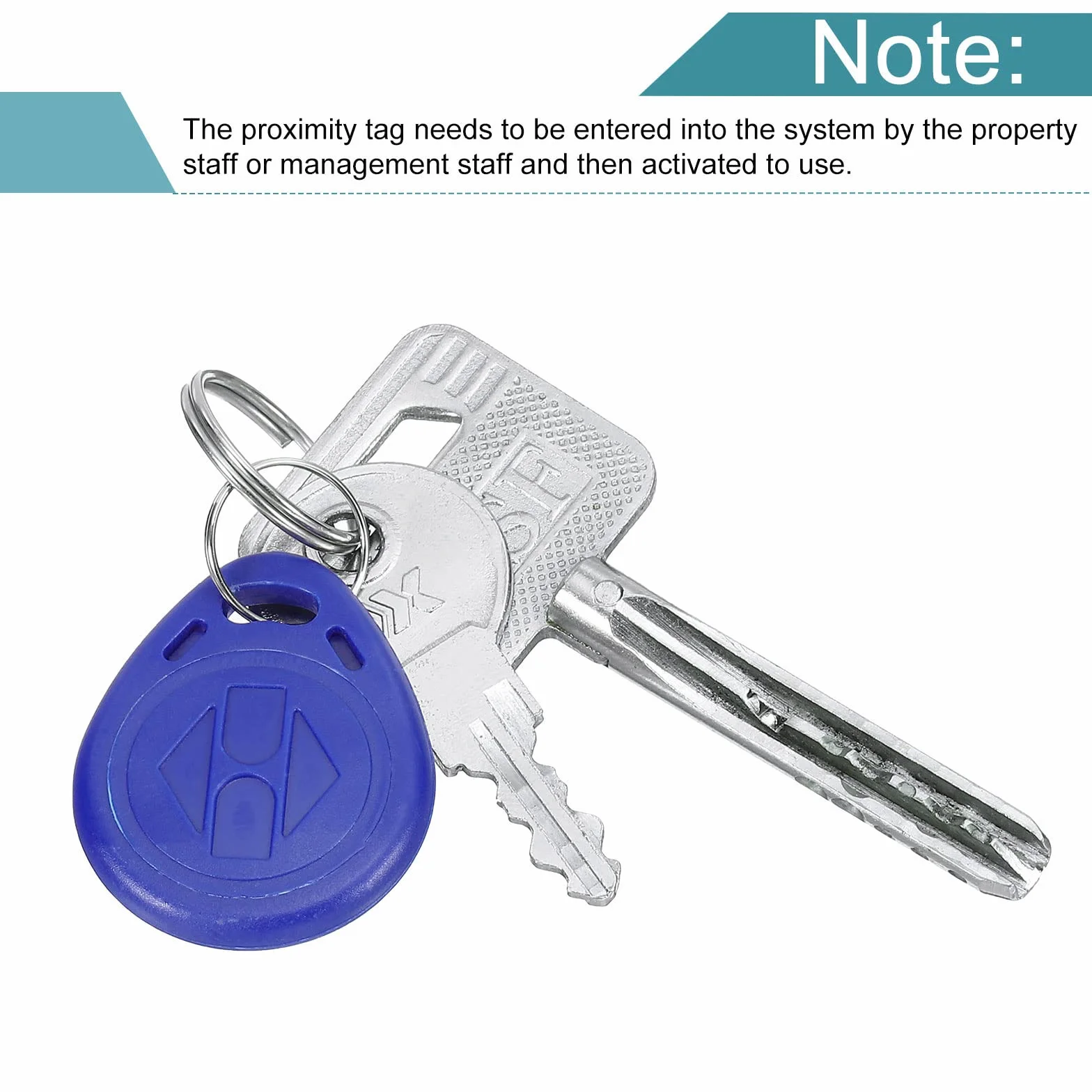 sourcing map 20 Pack RFID 125 kHz karta brelok do kluczy Tag Token niebieski