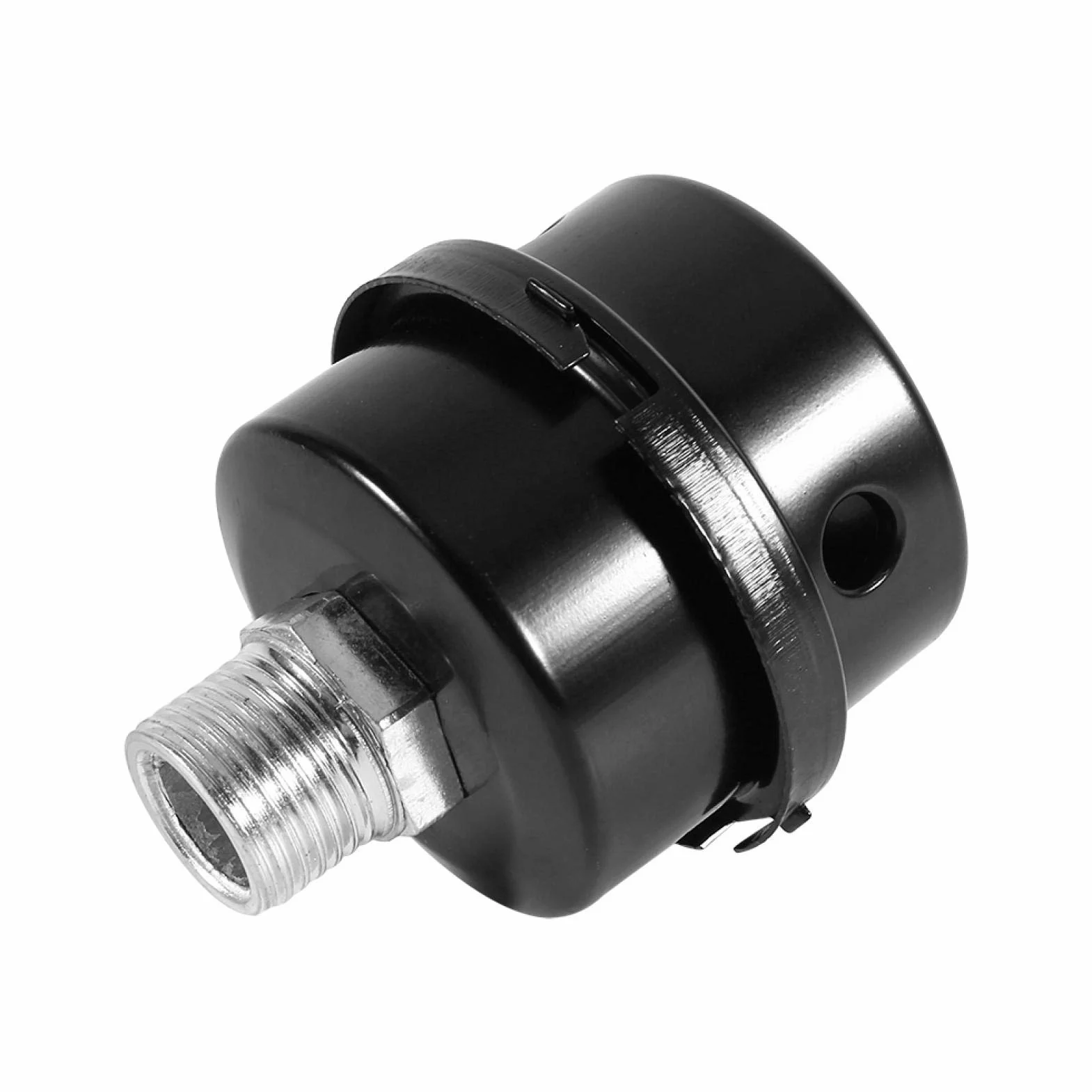Czarny Metalowy Filtr Wlotowy Sprężarki Powietrza Tłumik Tłumik 1/2 "50 X 50 X 20mm Złącze Gwintowe do Bezolejowego Filtra Szumów Filtr Powietrza Filtr Powietrza Akcesoria Narzędzie