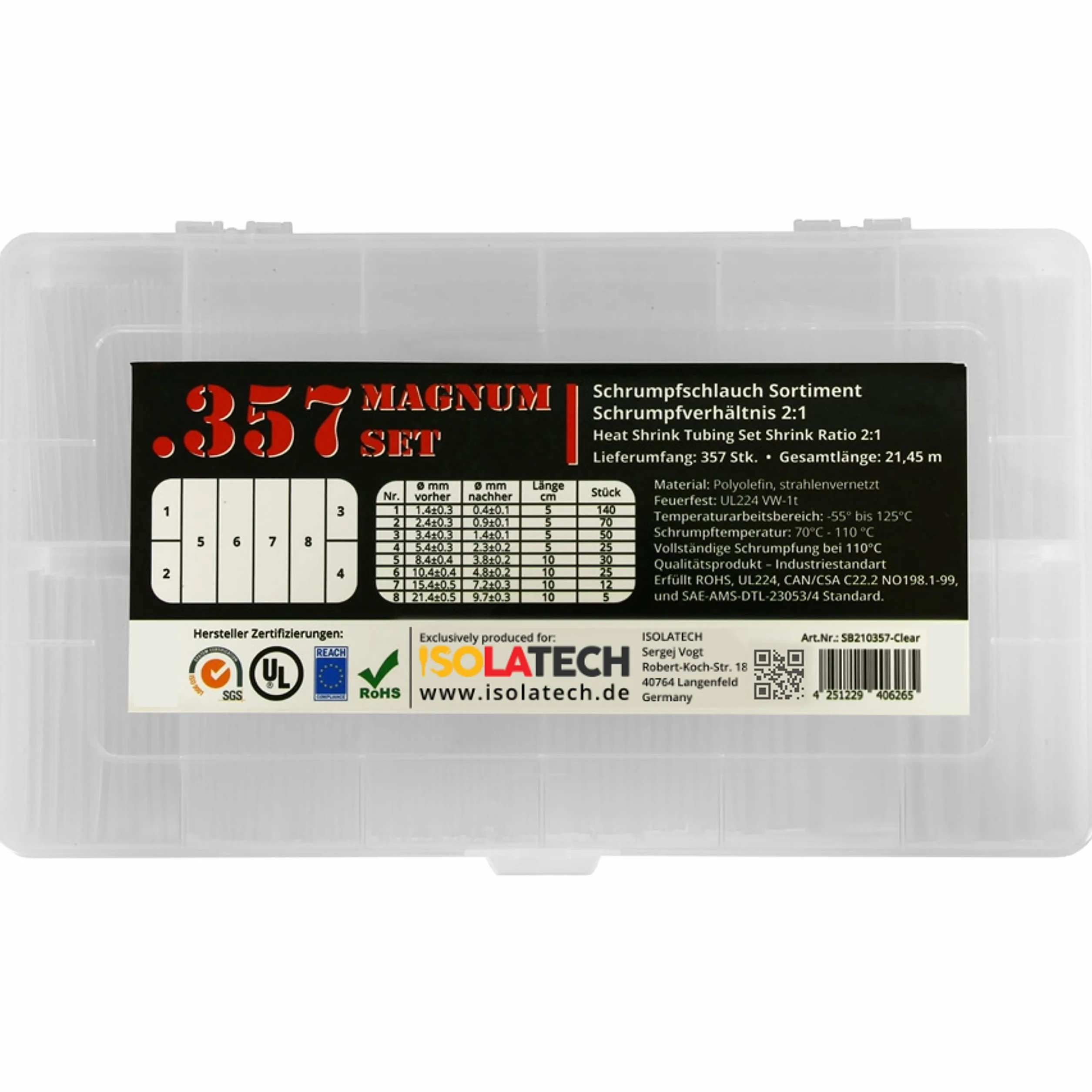 Rura termokurczliwa ISO-PROFI 357-Magnum 2:1 przezroczysta