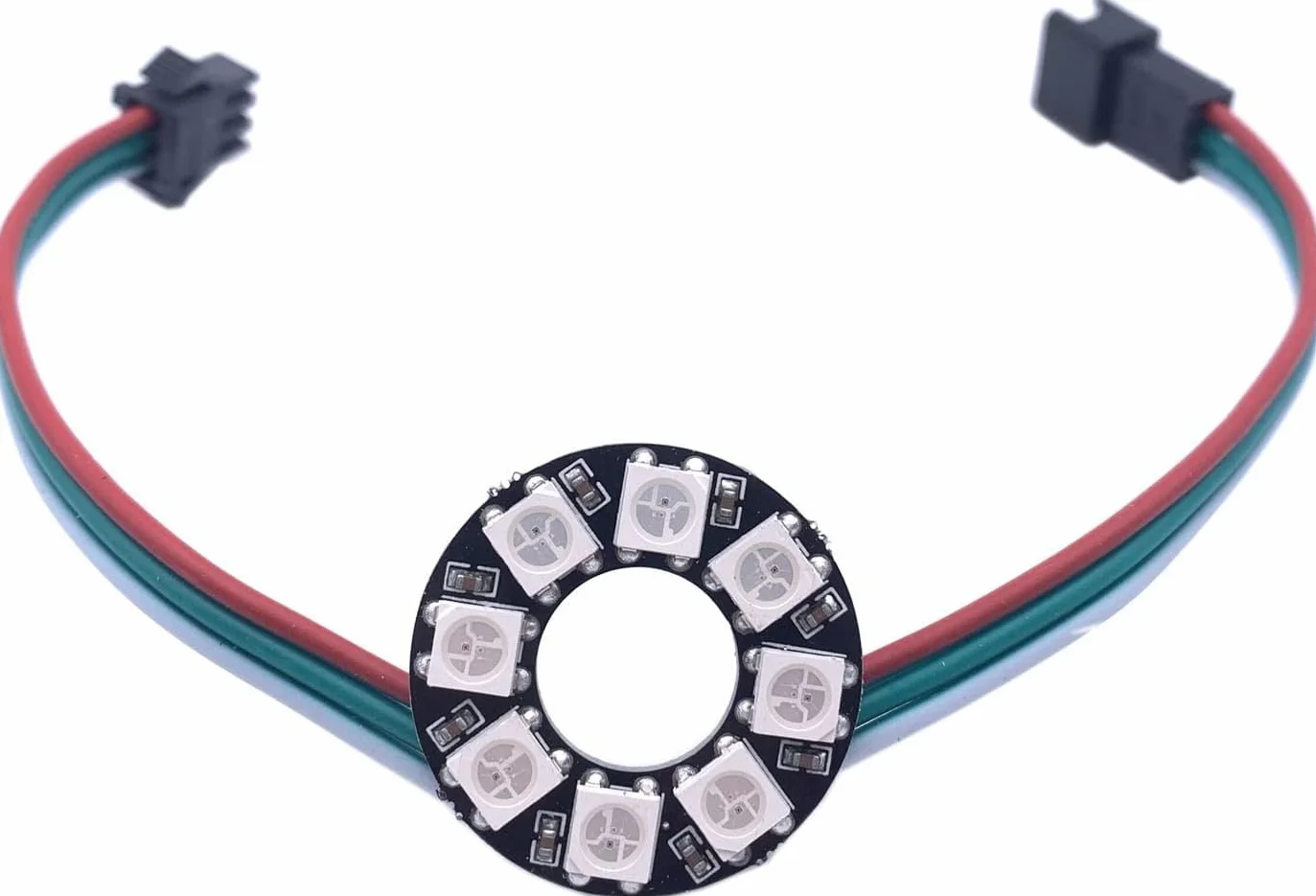 WS2812B LED Pixel Ring adresowalne moduły WS2812 IC RGB DC 5V 8 diod czarny