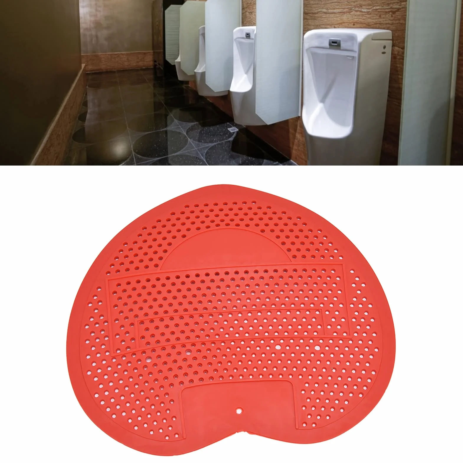 Sito do Pisuaru i Dezodorantu, Filtr Pisuarowy w Kształcie Serca, Sitko do Pisuaru dla Placówek Medycznych i Miejsc Przemysłowych, Eliminacja Szczególnego Zapachu, 19x17x0,5 Cm(czerwony)